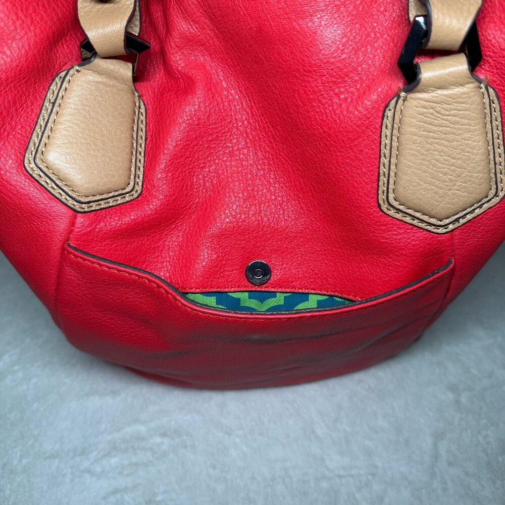 orYany Lyssie Soft Pebbled Leather Colorblock Tote - Berry - Picture 7 of 10